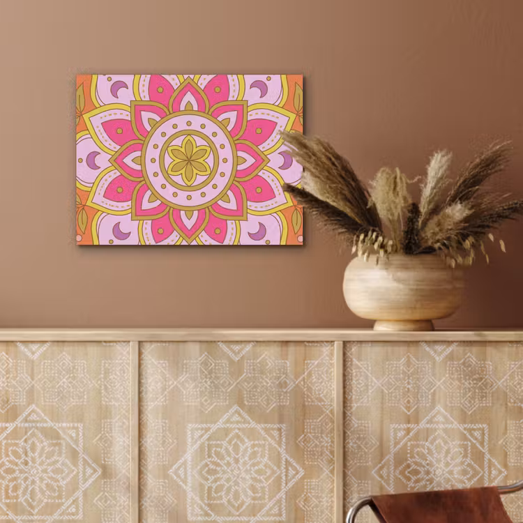Patroon - Bloemmotief - Decoratie - Abstract - Roze PET vilt klein -sfeer4
