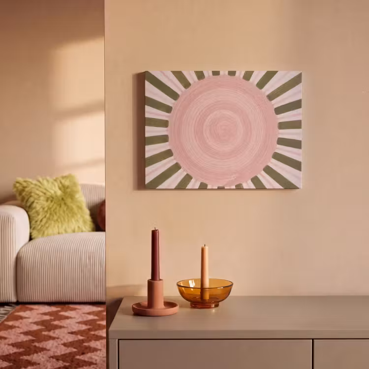 Patroon - Cirkel - Stralen - Abstract - Roze PET vilt klein -sfeer1