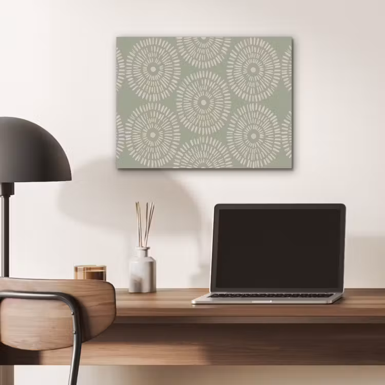 Patroon - Cirkels - Abstract - Modern - Groen PET vilt klein -sfeer5