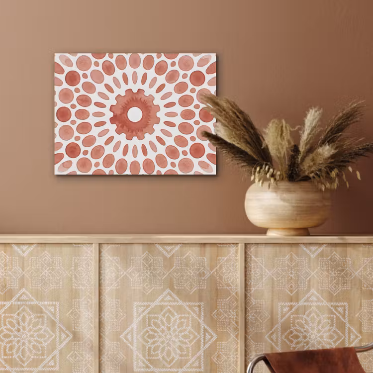 Patroon - Cirkels - Abstract - Modern - Rood PET vilt klein -sfeer4