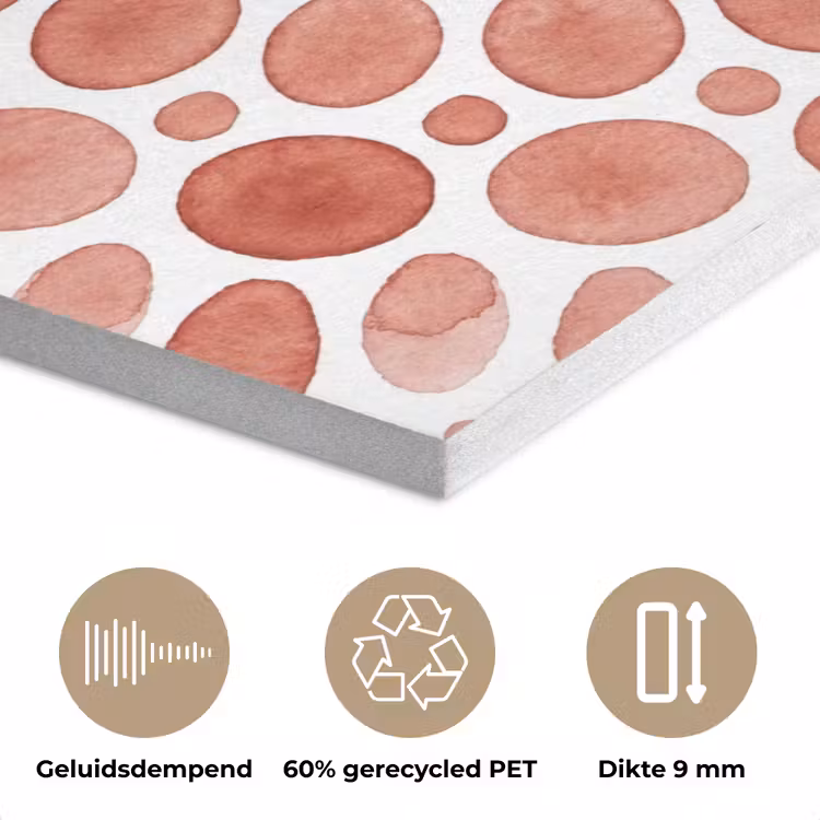 Patroon - Cirkels - Abstract - Modern - Rood PET vilt klein -closeup_NL