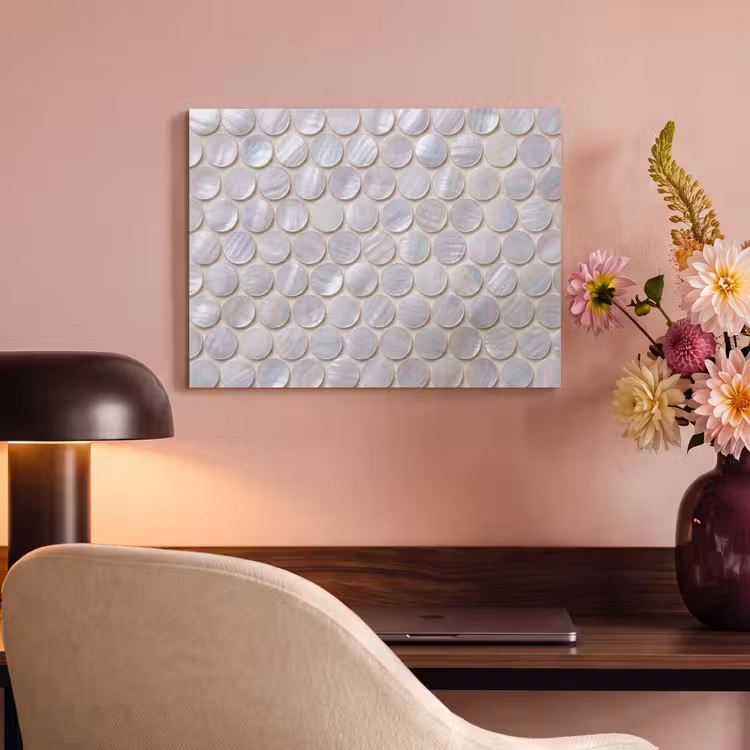 Patroon - Cirkels - Abstract - Modern - Wit PET vilt klein -sfeer3