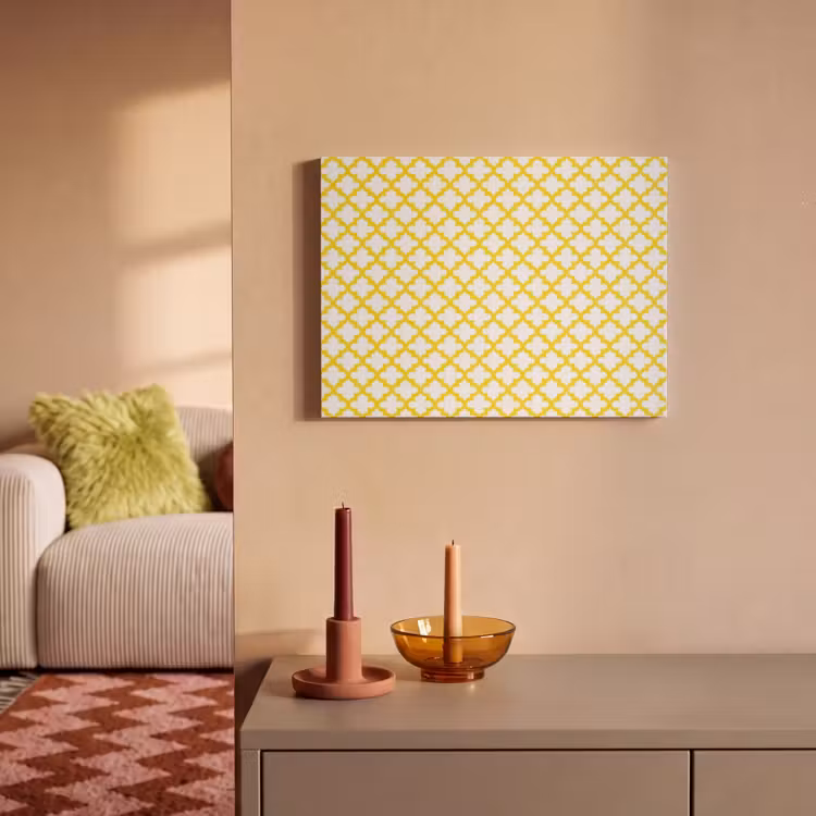 Patroon - Geometrisch - Klassiek - Geel PET vilt klein 837 -sfeer1