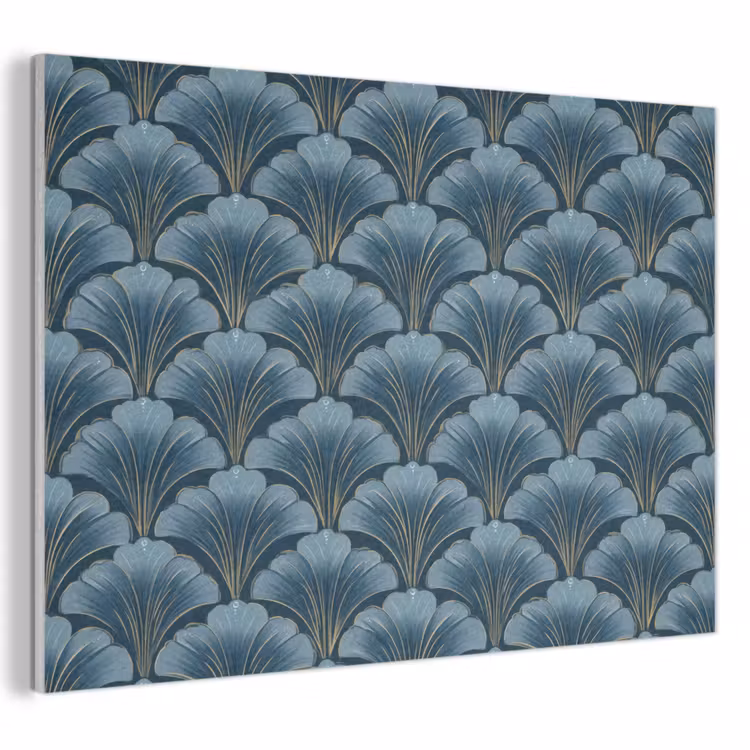 Patroon - Ginkgoblad - Blauw PET vilt klein 837 -3d