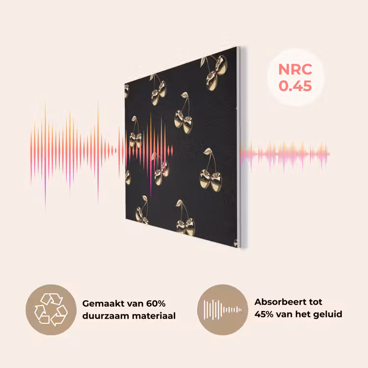 Patroon - Kersen - Goud - Chrome PET vilt klein -USP_NL