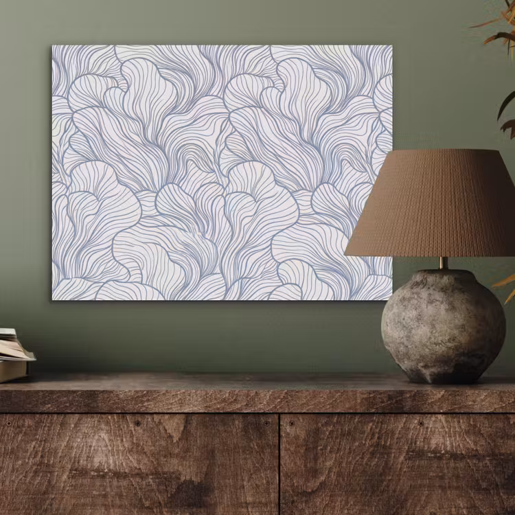 Patroon - Lijnen - Organisch - Abstract - Blauw PET vilt klein -sfeer2