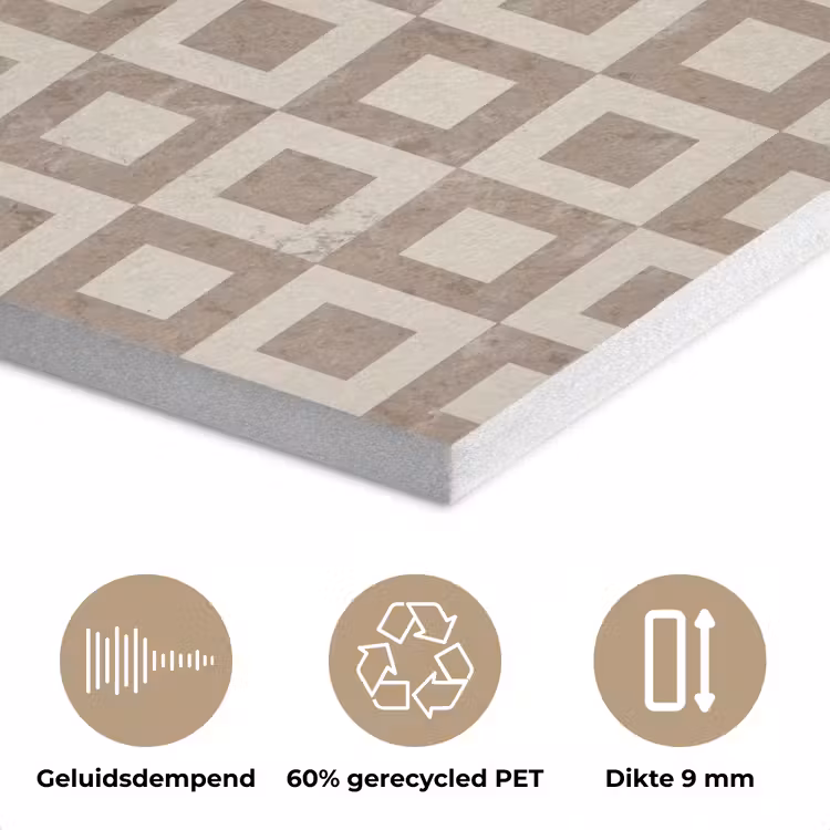 Patroon - Marmer - Beige PET vilt klein 837 -closeup_NL