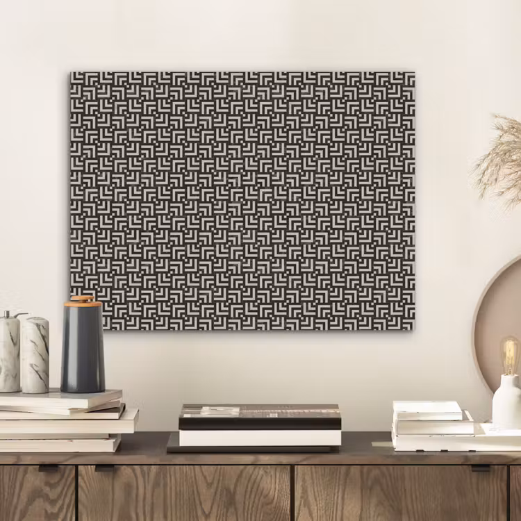 Patroon - Marmer - Zwart PET vilt klein 837 -sfeer1
