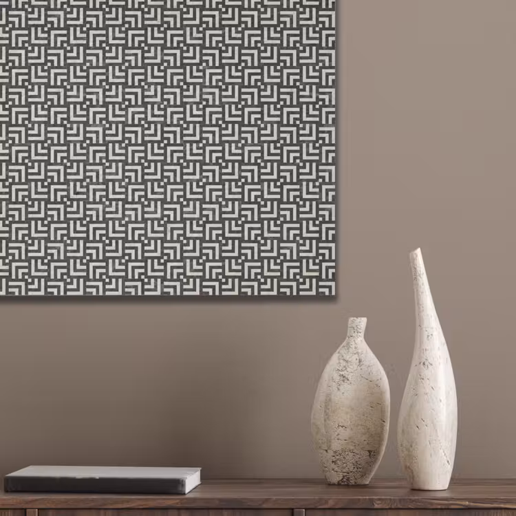 Patroon - Marmer - Zwart PET vilt klein 837 -sfeer6_closeup