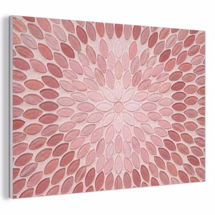 Patroon - Mozaïek - Ovaal - Abstract - Roze PET vilt klein -3d