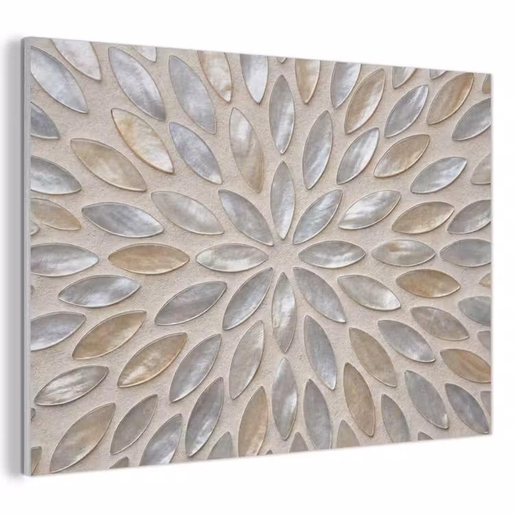 Patroon - Ovaal - Glanzend - Abstract - Beige PET vilt klein -3d