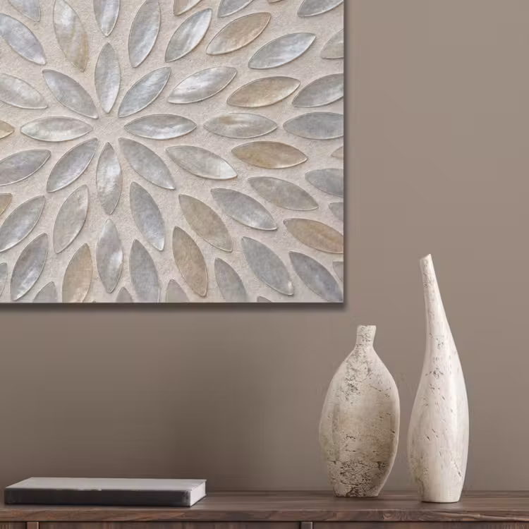 Patroon - Ovaal - Glanzend - Abstract - Beige PET vilt klein -sfeer6_closeup