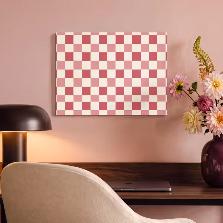 Patroon - Schaak - Roze PET vilt klein 837 -sfeer3