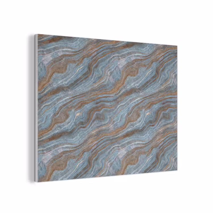 Patroon - Steen - Blauw PET vilt klein 837 -3d