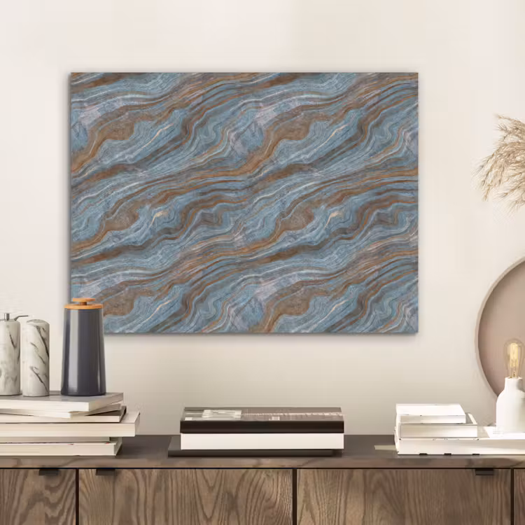Patroon - Steen - Blauw PET vilt klein 837 -sfeer1