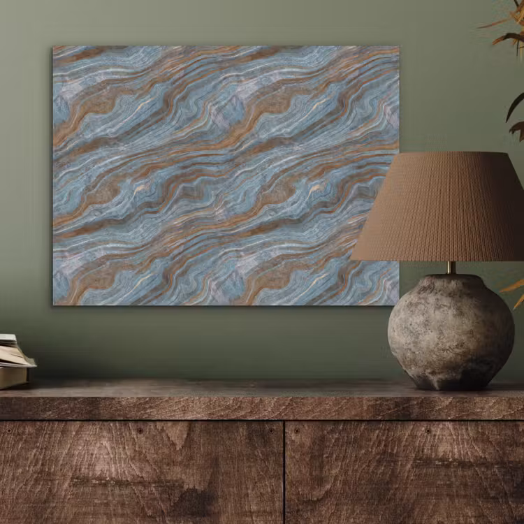 Patroon - Steen - Blauw PET vilt klein 837 -sfeer2