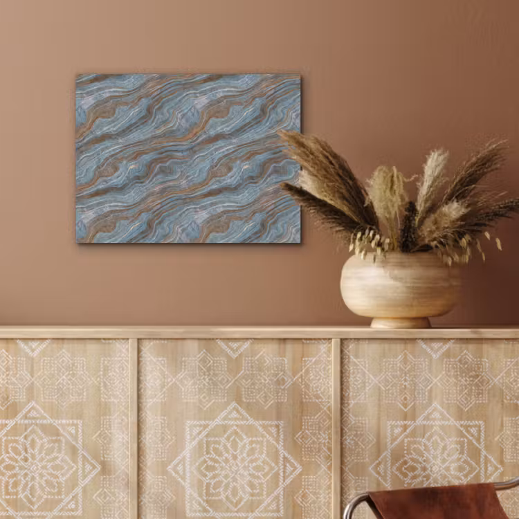 Patroon - Steen - Blauw PET vilt klein 837 -sfeer4