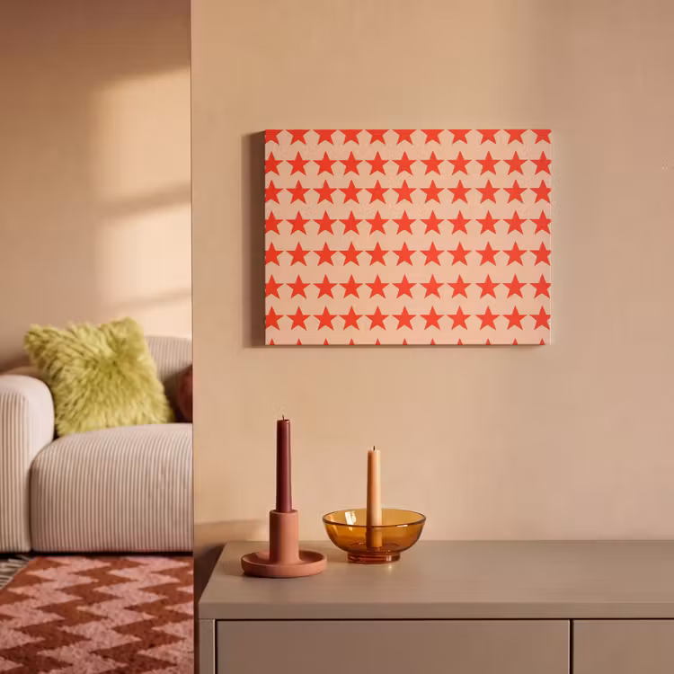 Patroon - Sterren - Rood PET vilt klein 837 -sfeer1
