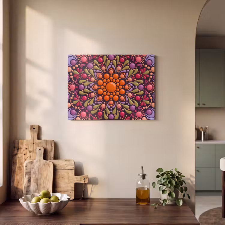 Patroon - Stippen - Abstract - Modern - Kleurrijk PET vilt klein -sfeer2