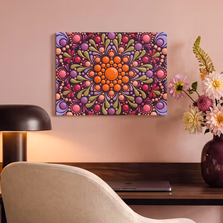 Patroon - Stippen - Abstract - Modern - Kleurrijk PET vilt klein -sfeer3