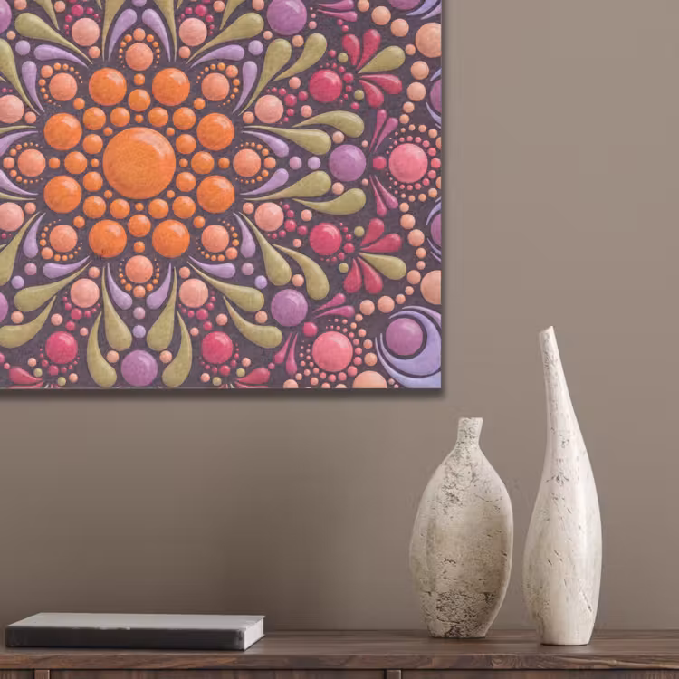 Patroon - Stippen - Abstract - Modern - Kleurrijk PET vilt klein -sfeer6_closeup