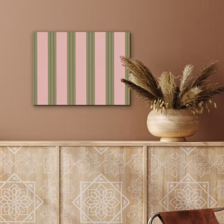 Patroon - Strepen - Abstract - Roze - Groen PET vilt klein -sfeer4