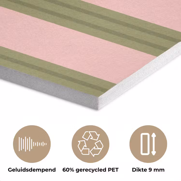 Patroon - Strepen - Abstract - Roze - Groen PET vilt klein -closeup_NL