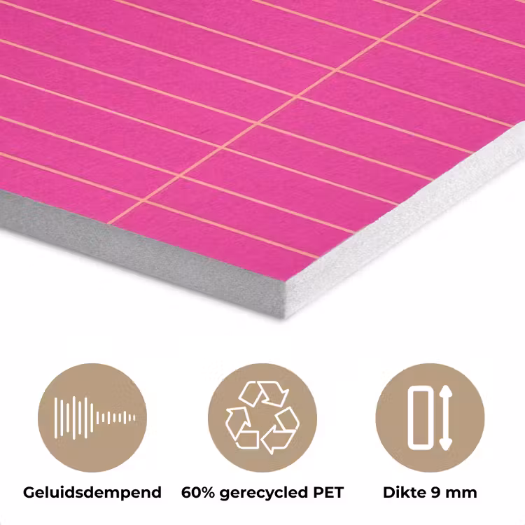 Patroon - Tegel - Magenta - Roze PET vilt klein 837 -closeup_NL
