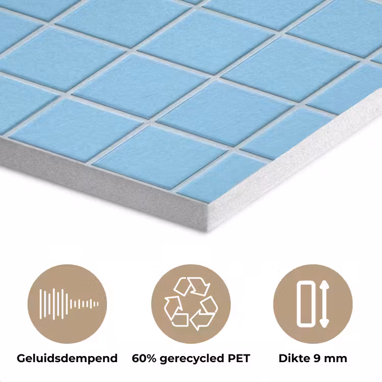 Patroon - Tegel - Pastel - Blauw PET vilt klein 837 -closeup_NL
