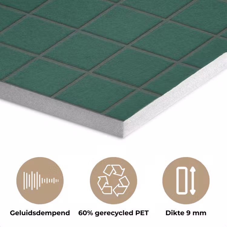 Patroon - Tegels - Dennen - Groen PET vilt klein 837 -closeup_NL
