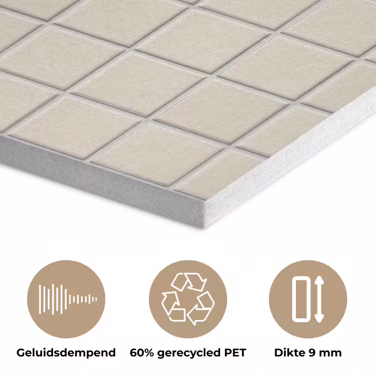 Patroon - Tegels - Taupe PET vilt klein 837 -closeup_NL
