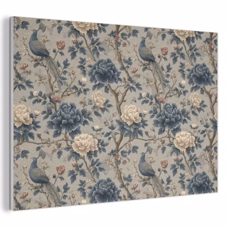 Pauw - Bloemen - Blauw PET vilt klein 837 -3d