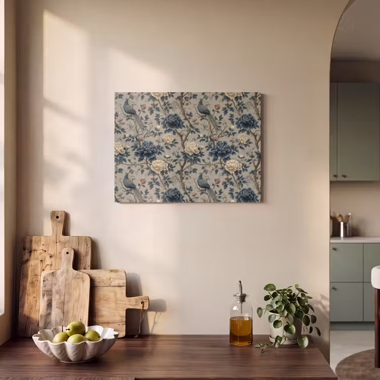 Pauw - Bloemen - Blauw PET vilt klein 837 -sfeer2