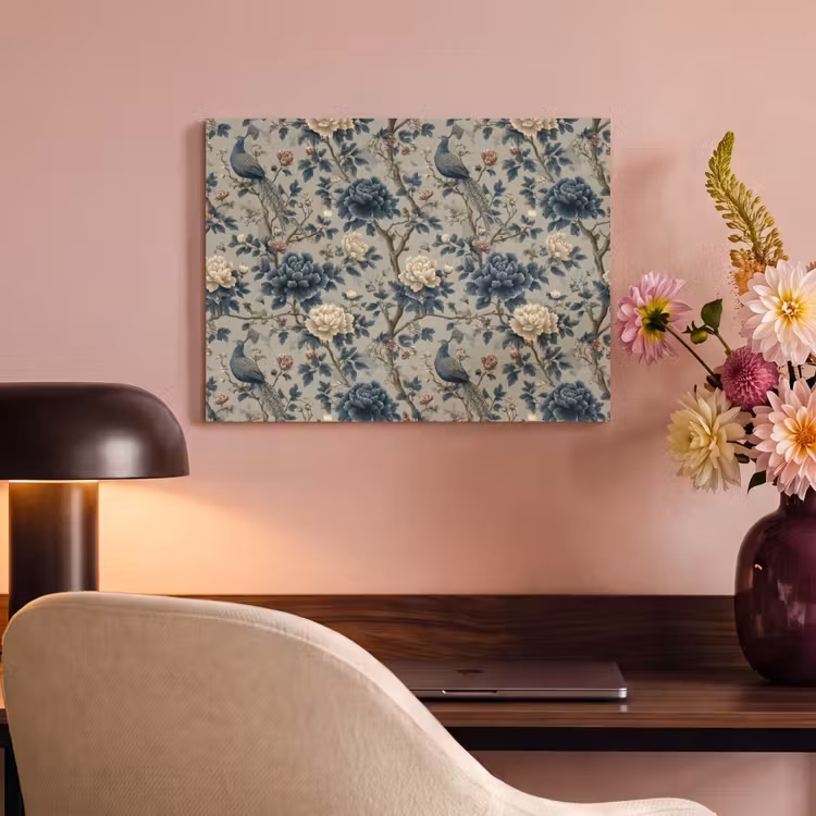 Pauw - Bloemen - Blauw PET vilt klein 837 -sfeer3