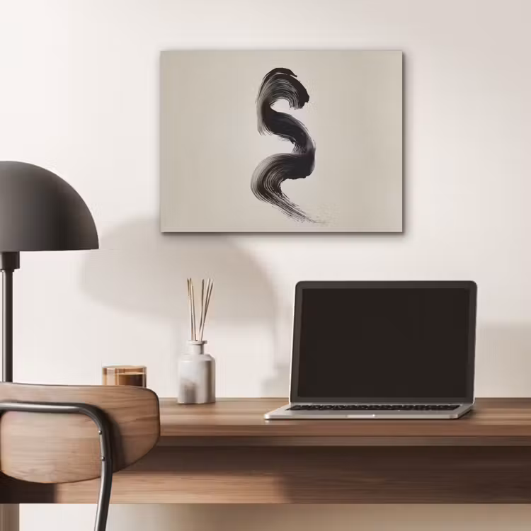 Penseelstreek - Zwart - Minimalistisch PET vilt klein -sfeer5