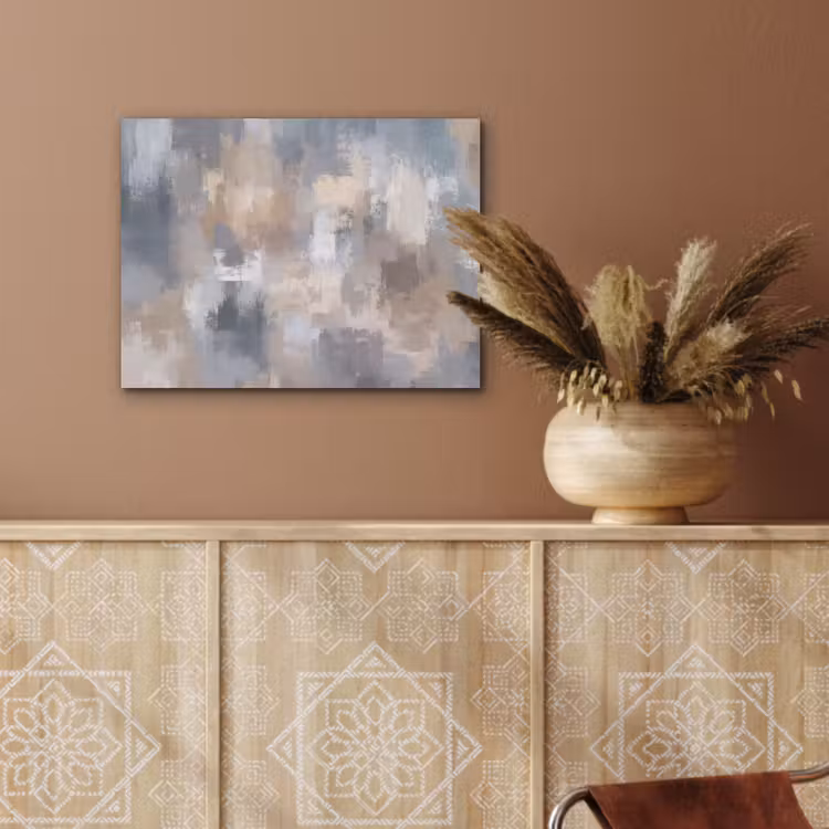 Penseelstreken - Schilderij - Beige PET vilt klein -sfeer4