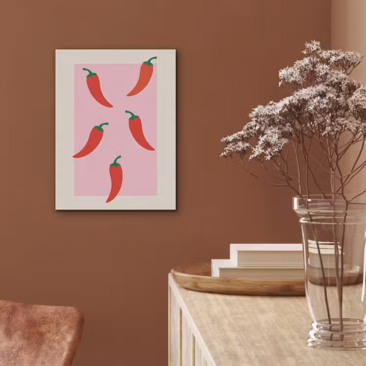 Pepers - Rood - Illustratie PET vilt klein -sfeer4