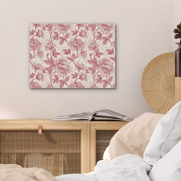 Pioenrozen - Modern - Rood PET vilt klein 837 -sfeer3