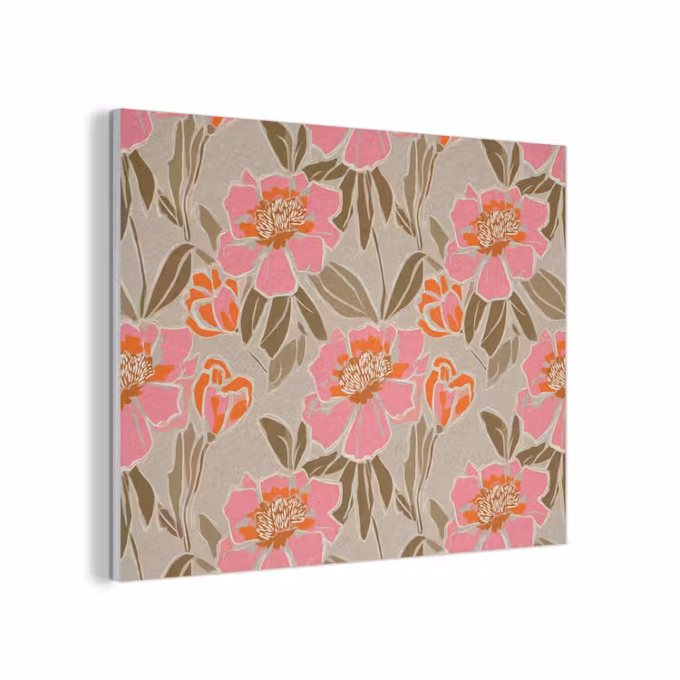 Pioenrozen - Patroon - Roze PET vilt klein 837 -3d