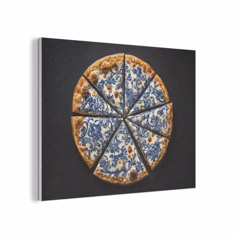 Pizza - Eten - Delftsblauw PET vilt klein -3d