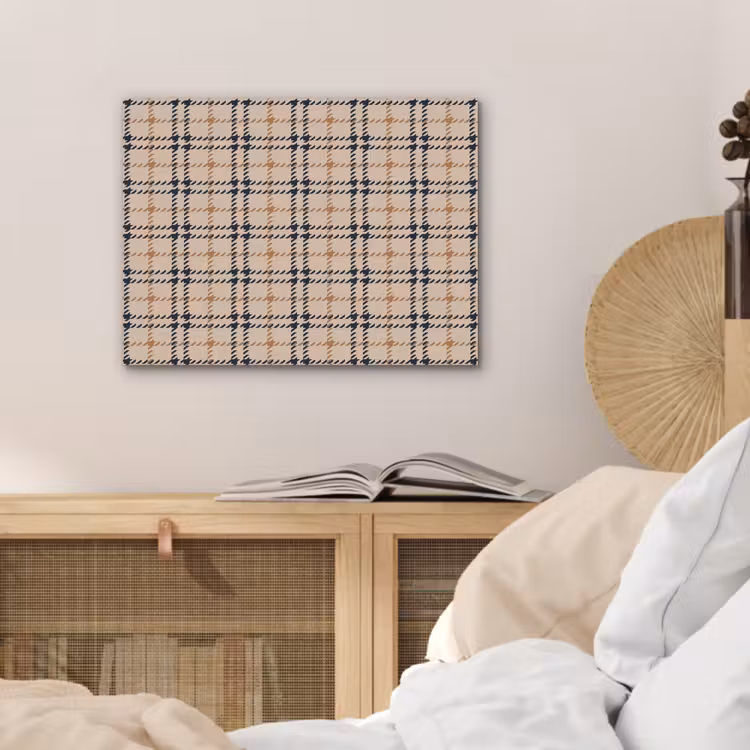 Plaid - Patroon - Beige - Zwart PET vilt klein 837 -sfeer3