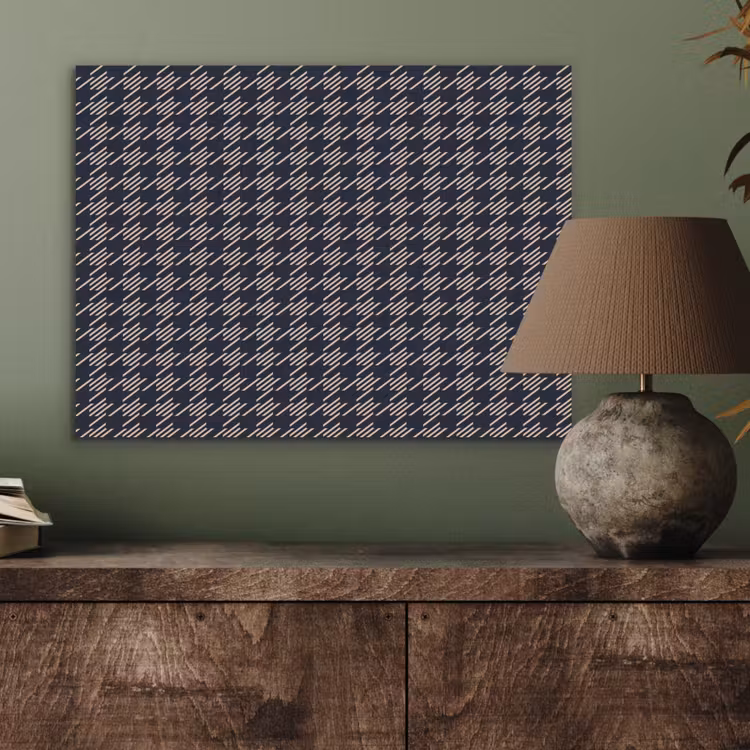 Plaid - Patroon - Ruit - Blauw PET vilt klein 837 -sfeer2