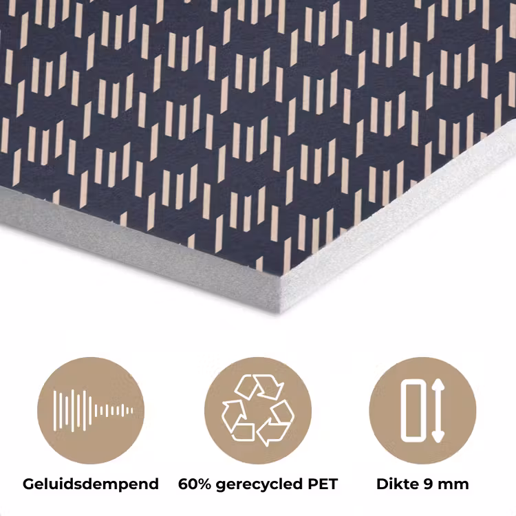 Plaid - Patroon - Ruit - Blauw PET vilt klein 837 -closeup_NL