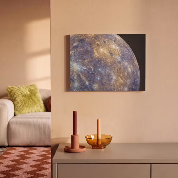 Akoestisch schilderij - Planeet - Kraters - Ruimte - Planeet - Kraters - Ruimte PET vilt klein