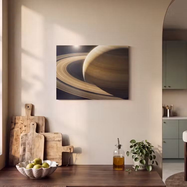Akoestisch schilderij - Planeet - Ringen - Ruimte - Planeet - Ringen - Ruimte PET vilt klein