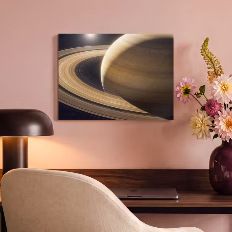 Akoestisch schilderij - Planeet - Ringen - Ruimte - Planeet - Ringen - Ruimte PET vilt klein
