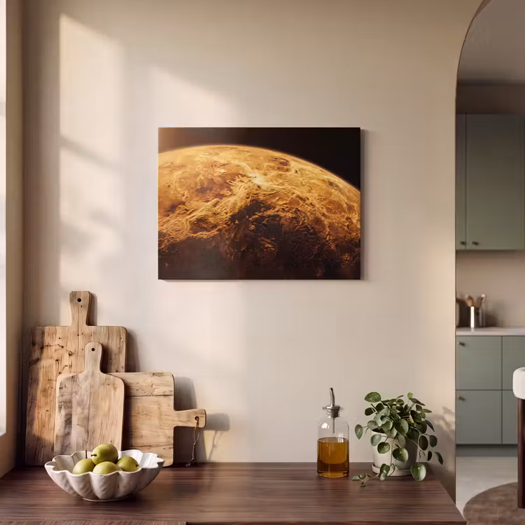 Akoestisch schilderij - Planeet - Ruimte - Oranje - Planeet - Ruimte - Oranje PET vilt klein