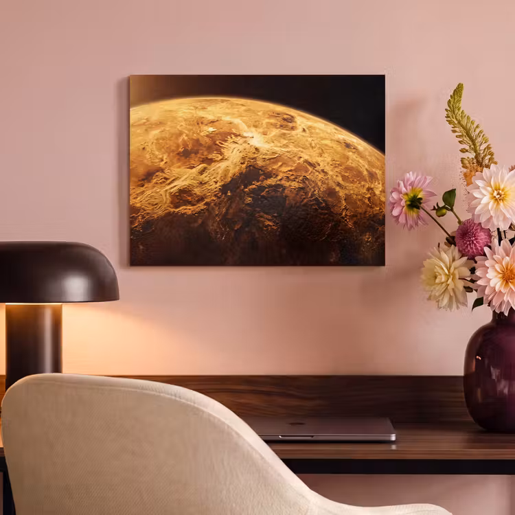 Akoestisch schilderij - Planeet - Ruimte - Oranje - Planeet - Ruimte - Oranje PET vilt klein