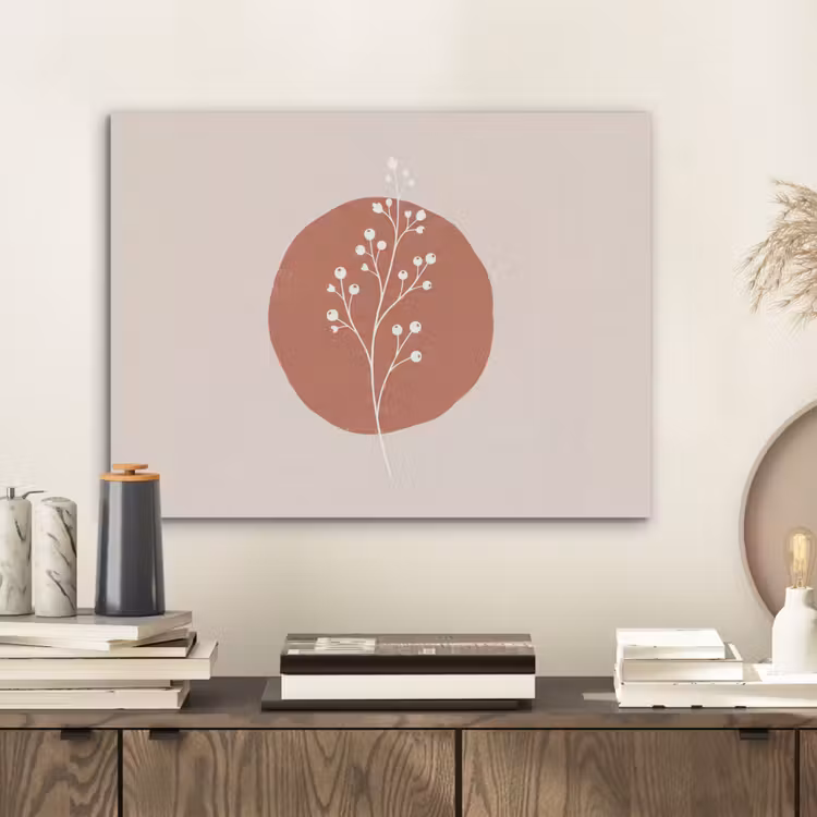 Plant - Tak - Abstract - Modern - Wit PET vilt klein -sfeer1
