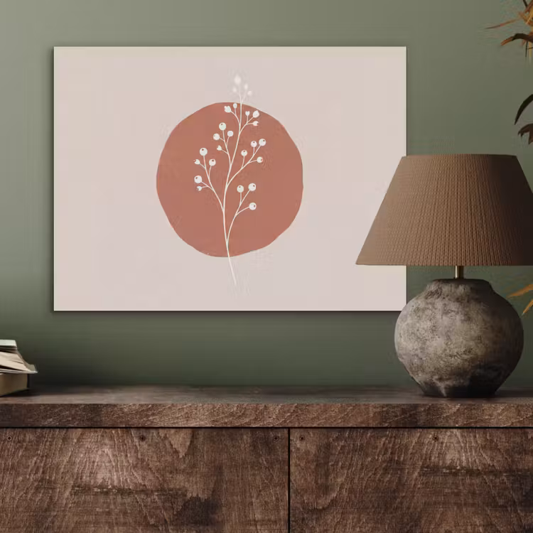 Plant - Tak - Abstract - Modern - Wit PET vilt klein -sfeer2